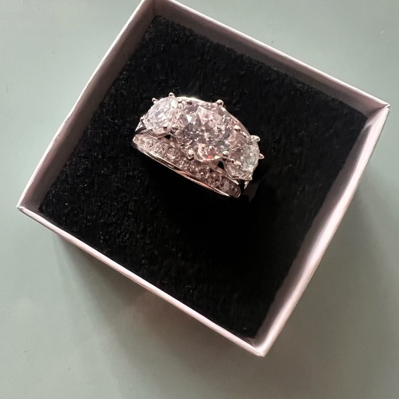 .925 Epihany CZ Platinum over Sterling Silver Ring by QVC - Picture 4 of 9